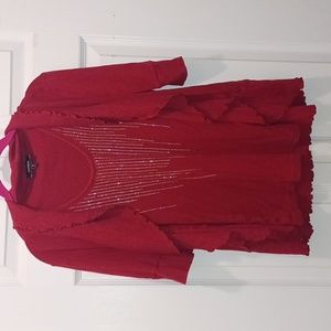 2 piece EXPRESS TOP....DEEP RED Adorable with a pair of slacks/ jeans